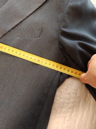 Americana de caballero azul/gris
