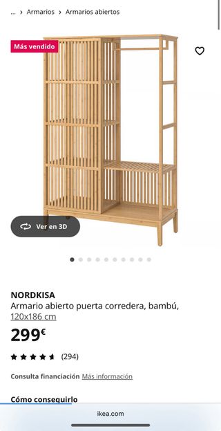 Armario Abierto Ikea NORDKISABambú.Hasta el lunes!