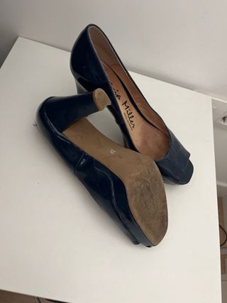 Zapatos de tacón azul con plataforma