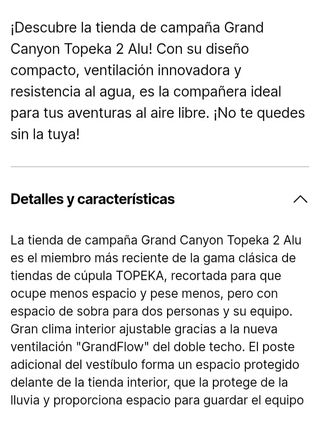 Tienda impermeable Gran Canyon Topeka 2.