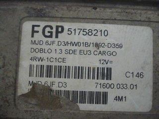 Centralita del motor Fiat Doblo 51758210 7160003301 MJD 6JF.D3 0051758210