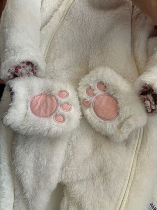 Mono saco bebé invierno blanco con etiqueta