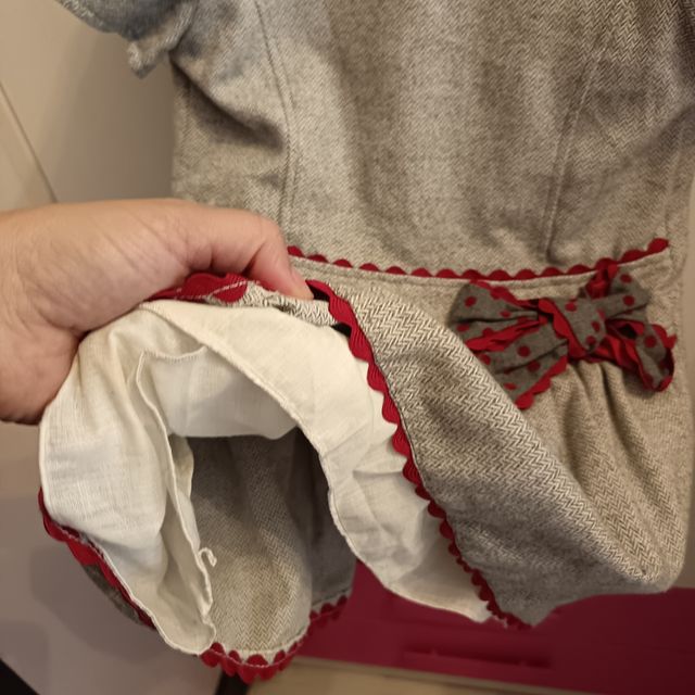 Vestido niña gris con lazo