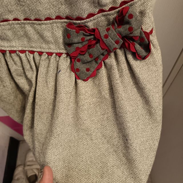 Vestido niña gris con lazo