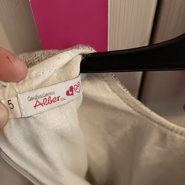 Vestido niña gris con lazo