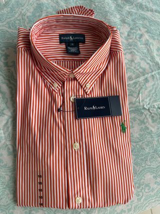 Camicia a righe arancioni per bambini Ralph Lauren taglia 16