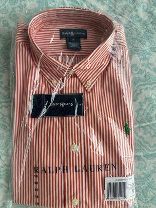 Camicia a righe arancioni per bambini Ralph Lauren taglia 16