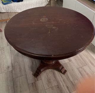 Mesa redonda extensible de madera