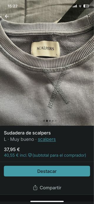 Sudadera Scalpers Azul Talla L