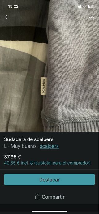 Sudadera Scalpers Azul Talla L