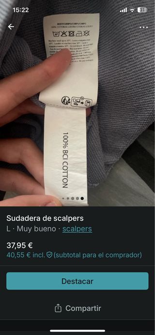 Sudadera Scalpers Azul Talla L