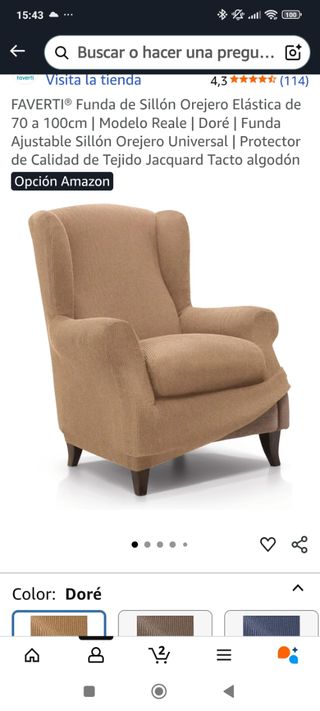 Funda sillón orejero Elástica FAVERTI Doré