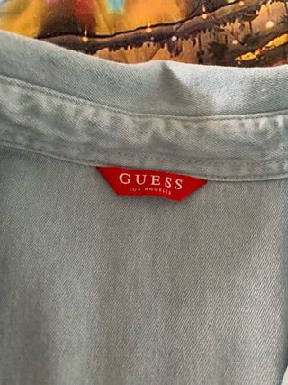 Camicia Guess stile denim azzurra