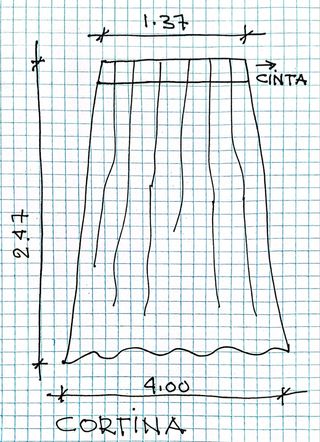 Cortina bordada 400x247 cm