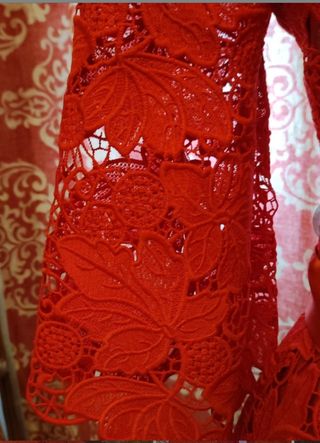 Vestido Ana Torres Talla L Encaje Rojo