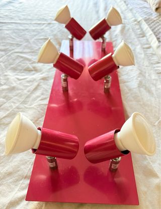 Plafoniera 6 faretti led direzionali metallo rosso