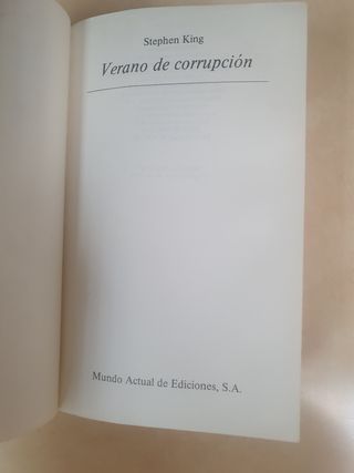 Verano de corrupción. Stephen King