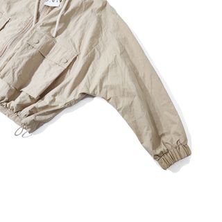 Zara/ Cortavientos oversize beige con capucha T:S