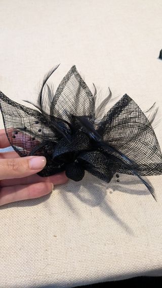 3 Tocado Novia/Fiesta Negro
