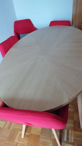 Conjunti Mesa/sillas comedor ovalada Origami 200cm