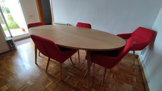 Conjunti Mesa/sillas comedor ovalada Origami 200cm