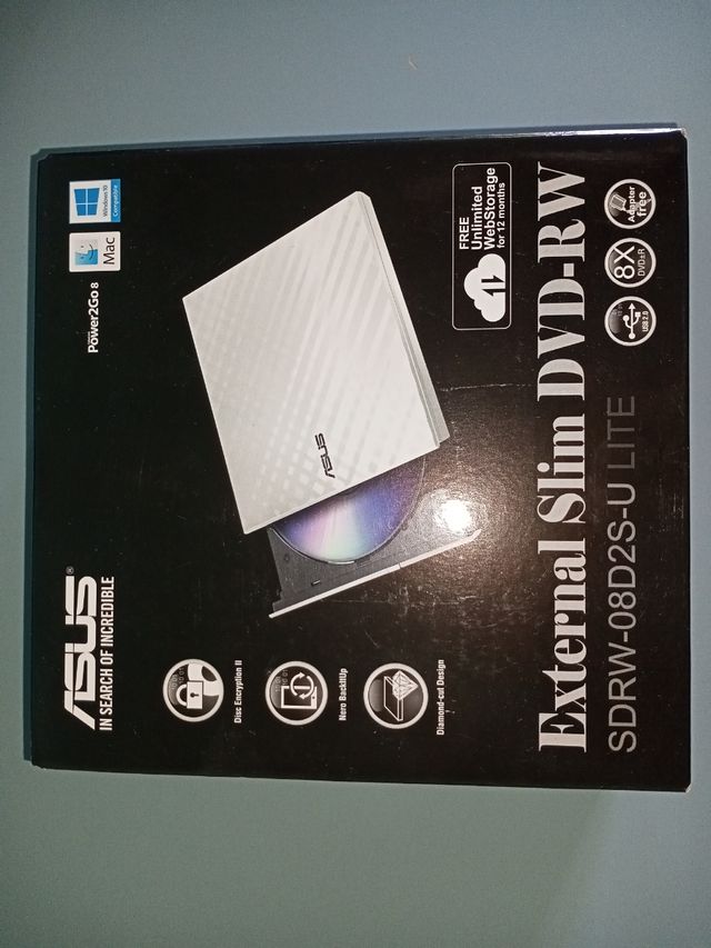 Grabadora DVD Externa Asus SDRW-08D2S-U Lite