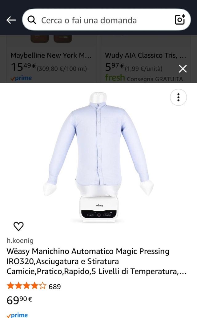 Manichino stira camicie e magliette