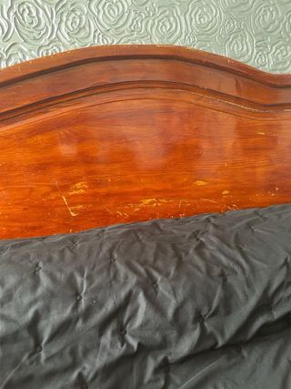 Cama madera maciza, armario y 2 mesitas noche