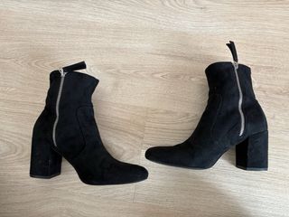 Botines Zara ante negros cremallera