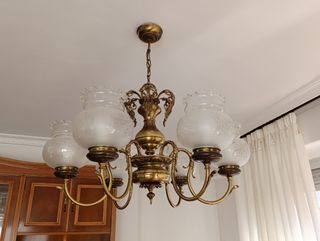Lámpara de techo antigua dorada