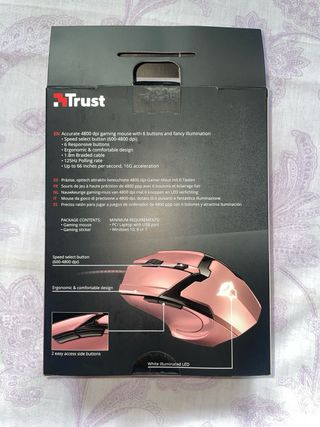Ratón Gaming Trust GTX 101P  4800 DPI Rosa