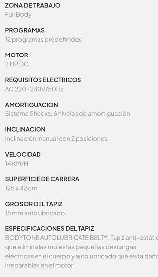 Cinta de correr Bodytone DT14