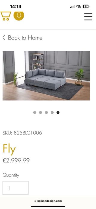 Divano angolare Kalune Design grigio