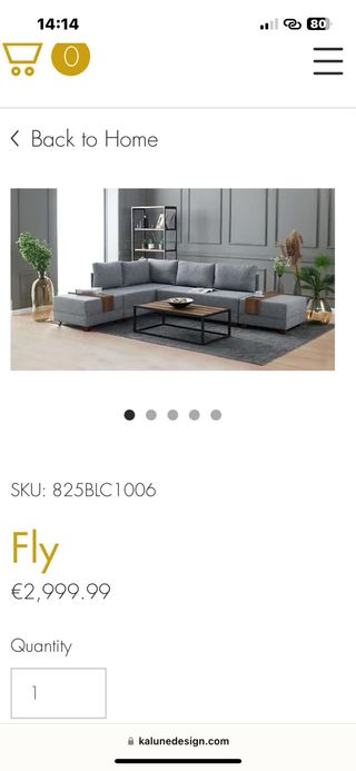 Divano angolare Kalune Design grigio