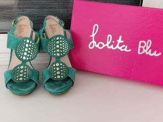 Sandalias Lolita Blu Tacon Verde Talla 38