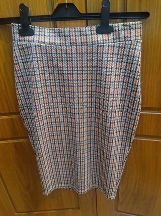 Falda de cuadros multicolor
