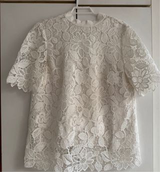 Camisa Massimo Dutti crochet M/38