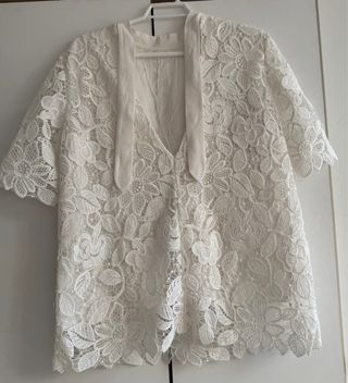 Camisa Massimo Dutti crochet M/38