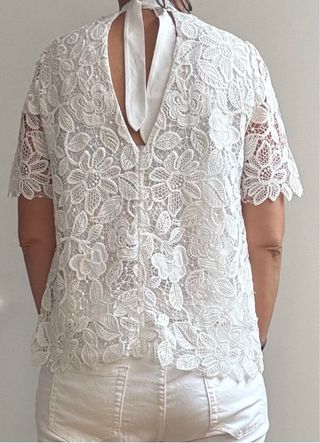 Camisa Massimo Dutti crochet M/38