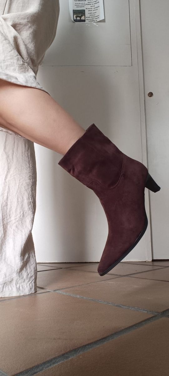 Botas de tacón mujer burdeos, marrón, negro