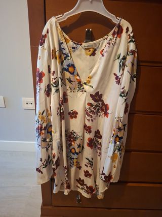 Camisa Stradivarius Raso Estampada Talla M