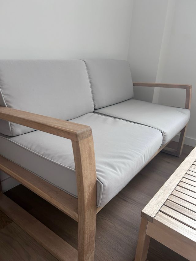 Conjunto terraza: sofá, sillón y mesa