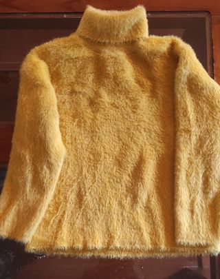 Chaleco niña angora amarillo talla 7 años