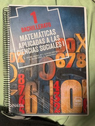 Libro de matemáticas aplicadas 1 de bachillerato.