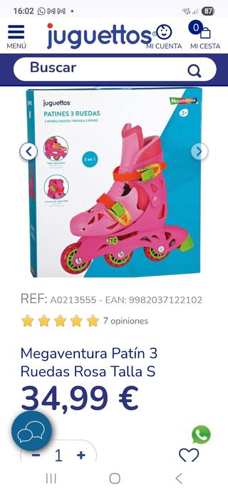 Patines Juguettos 3 Ruedas Talla Ajustable