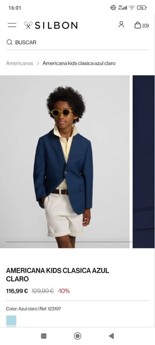 Americana niño. Talla 6. Comunión/bodas SILBON azu