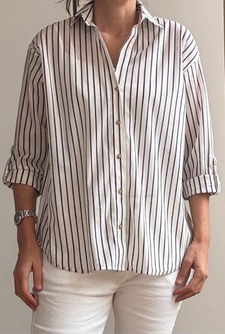 Camisa Massimo Dutti rayas blanca y negra T40