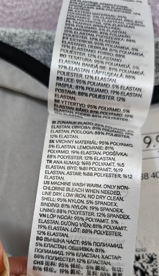 Braguita bikini H&M Talla XS / S gris