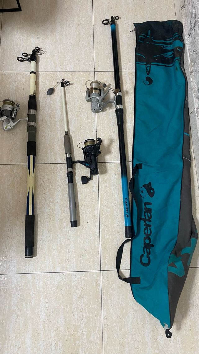 Cañas de pescar y carretes