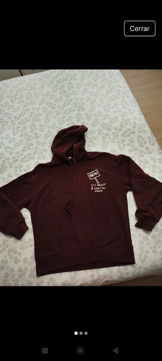 Sudadera Bershka Granate Talla XS